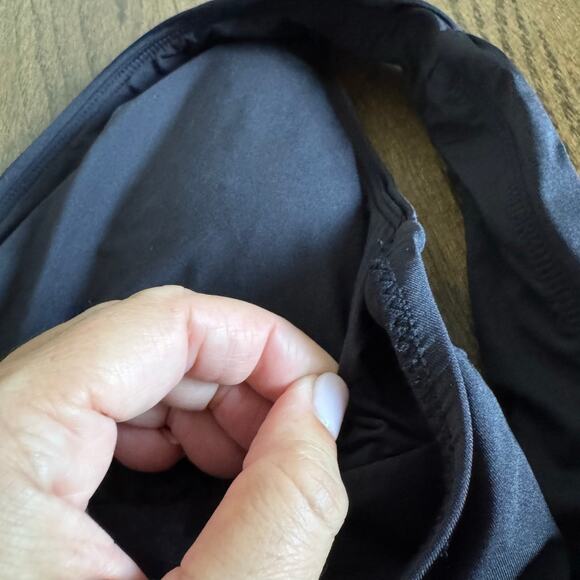 Trina Turk Solid Black Wrap Front Deep V Neck One Piece Swim Suit Size 12 - Picture 4 of 9